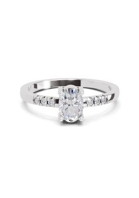 14Kt White Gold Lab Grown Diamond 0.70 Carat Oval Shape Solitaire Diamond Ring