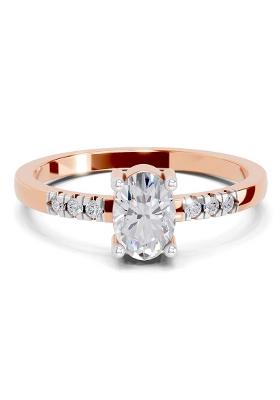 14Kt Rose Gold Lab Grown Diamond 0.70 Carat Oval Shape Solitaire Diamond Ring