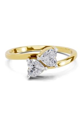 14Kt Yellow Gold Lab Grown Diamond 0.70 Carat Heart Shape Toi et Moi Diamond Ring for Women