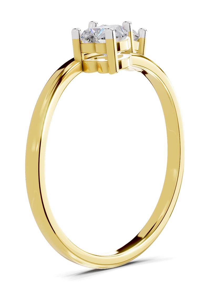 14Kt Yellow Gold Lab Grown Diamond 0.70 Carat Heart Shape Toi et Moi Diamond Ring for Women