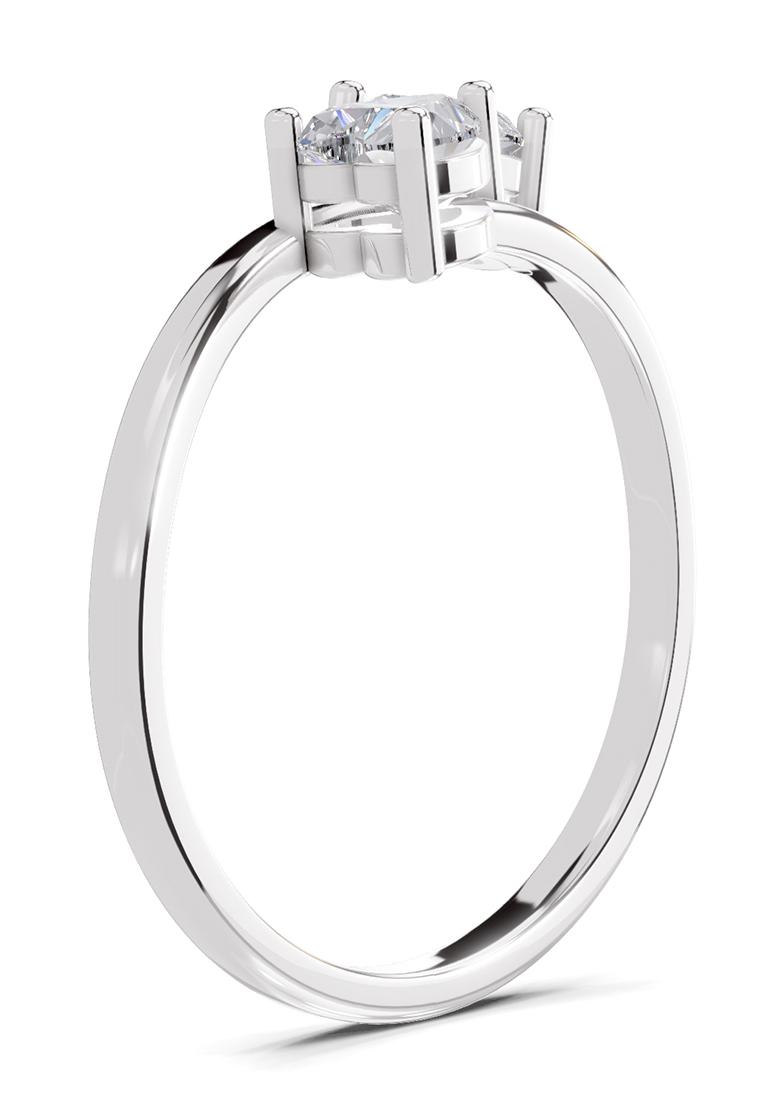 14Kt White Gold Lab Grown Diamond 0.70 Carat Heart Shape Toi et Moi Diamond Ring for Women