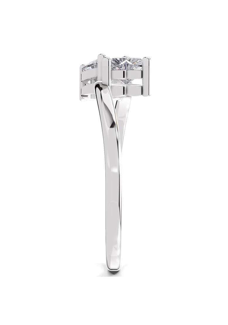 14Kt White Gold Lab Grown Diamond 0.70 Carat Heart Shape Toi et Moi Diamond Ring for Women