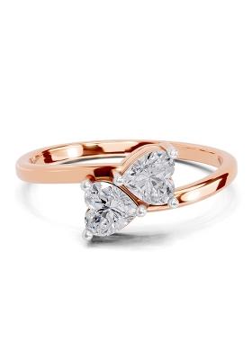 14Kt Rose Gold Lab Grown Diamond 0.70 Carat Heart Shape Toi et Moi Diamond Ring for Women