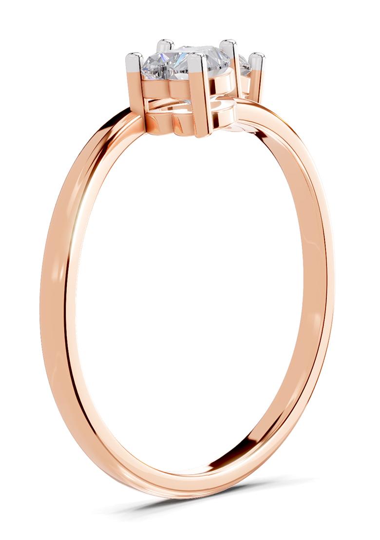 14Kt Rose Gold Lab Grown Diamond 0.70 Carat Heart Shape Toi et Moi Diamond Ring for Women