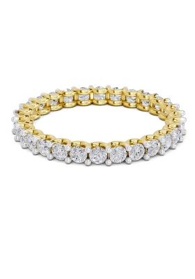 14Kt Yellow Gold Lab Grown Diamond 1.09 Carat Round Shape Eternity Diamond Ring for Women