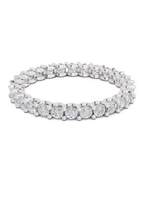 14Kt White Gold Lab Grown Diamond 1.09 Carat Round Shape Eternity Diamond Ring for Women