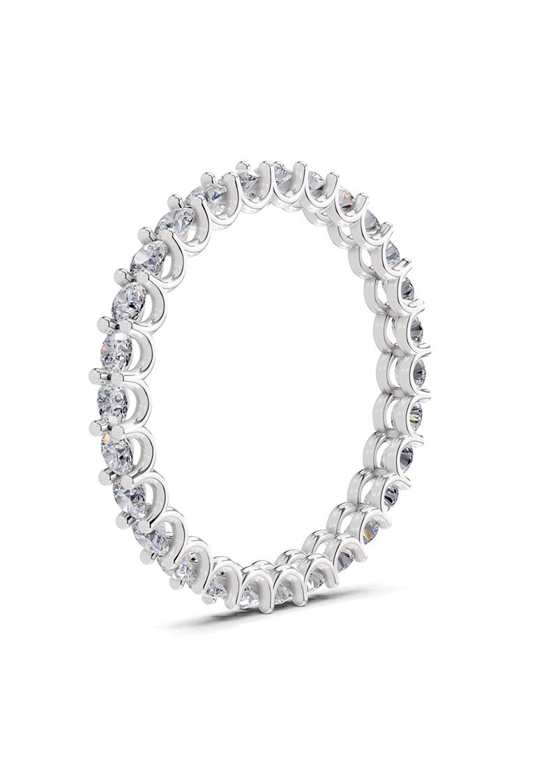 14Kt White Gold Lab Grown Diamond 1.09 Carat Round Shape Eternity Diamond Ring for Women