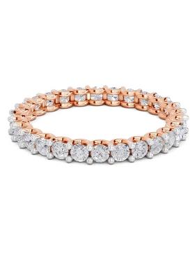 14Kt Rose Gold Lab Grown Diamond 1.09 Carat Round Shape Eternity Diamond Ring for Women