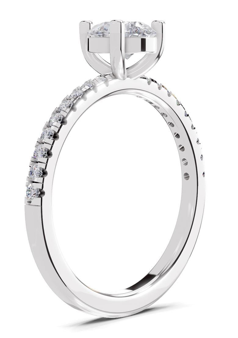 14Kt White Gold Lab Grown Diamond 0.97 Carat Pear Shape Diamond Ring for Women