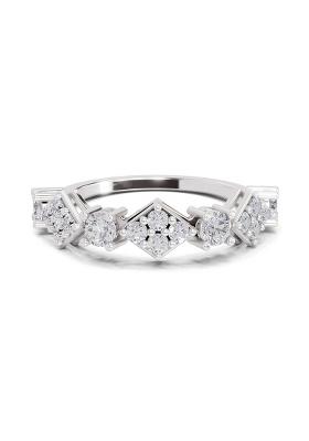 14Kt White Gold Lab Grown Diamond 0.81 Carat Round Shape Cluster Diamond Ring