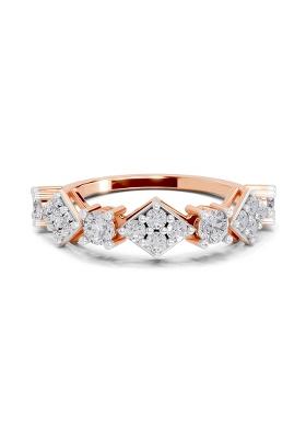 14Kt Rose Gold Lab Grown Diamond 0.81 Carat Round Shape Cluster Diamond Ring