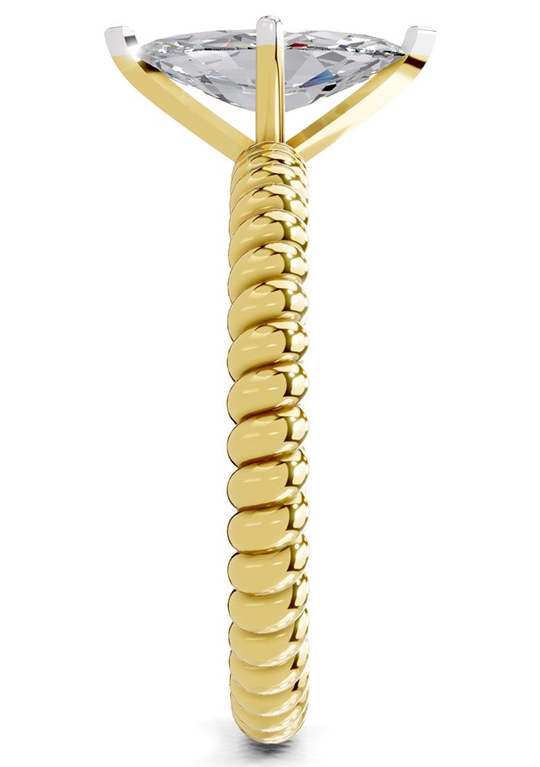 14Kt Yellow Gold Lab Grown Diamond 1.25 Carat Marquise Shape Solitaire Diamond Ring