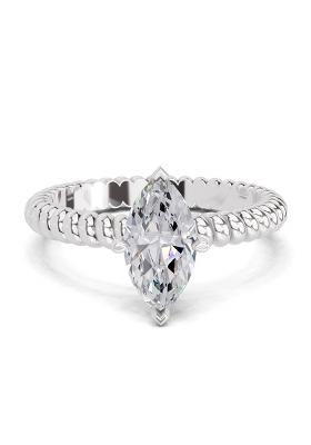 14Kt White Gold Lab Grown Diamond 1.25 Carat Marquise Shape Solitaire Diamond Ring