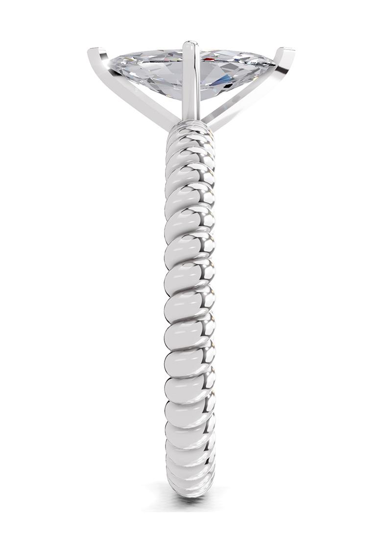 14Kt White Gold Lab Grown Diamond 1.25 Carat Marquise Shape Solitaire Diamond Ring