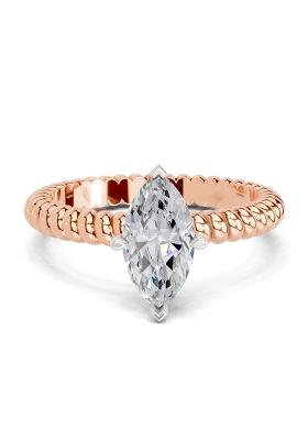 14Kt Rose Gold Lab Grown Diamond 1.25 Carat Marquise Shape Solitaire Diamond Ring
