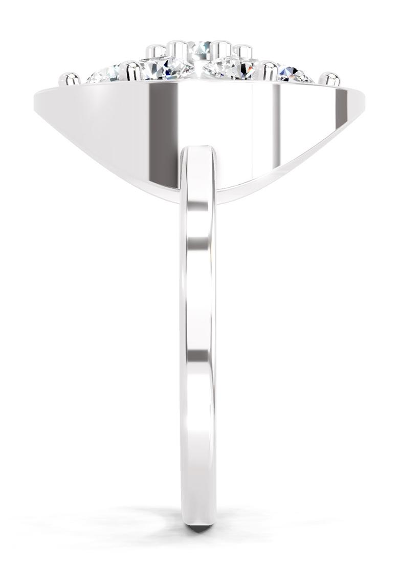 14Kt White Gold Lab Grown Diamond 0.76 Ct Round Shape Diamond Flower Ring for Women