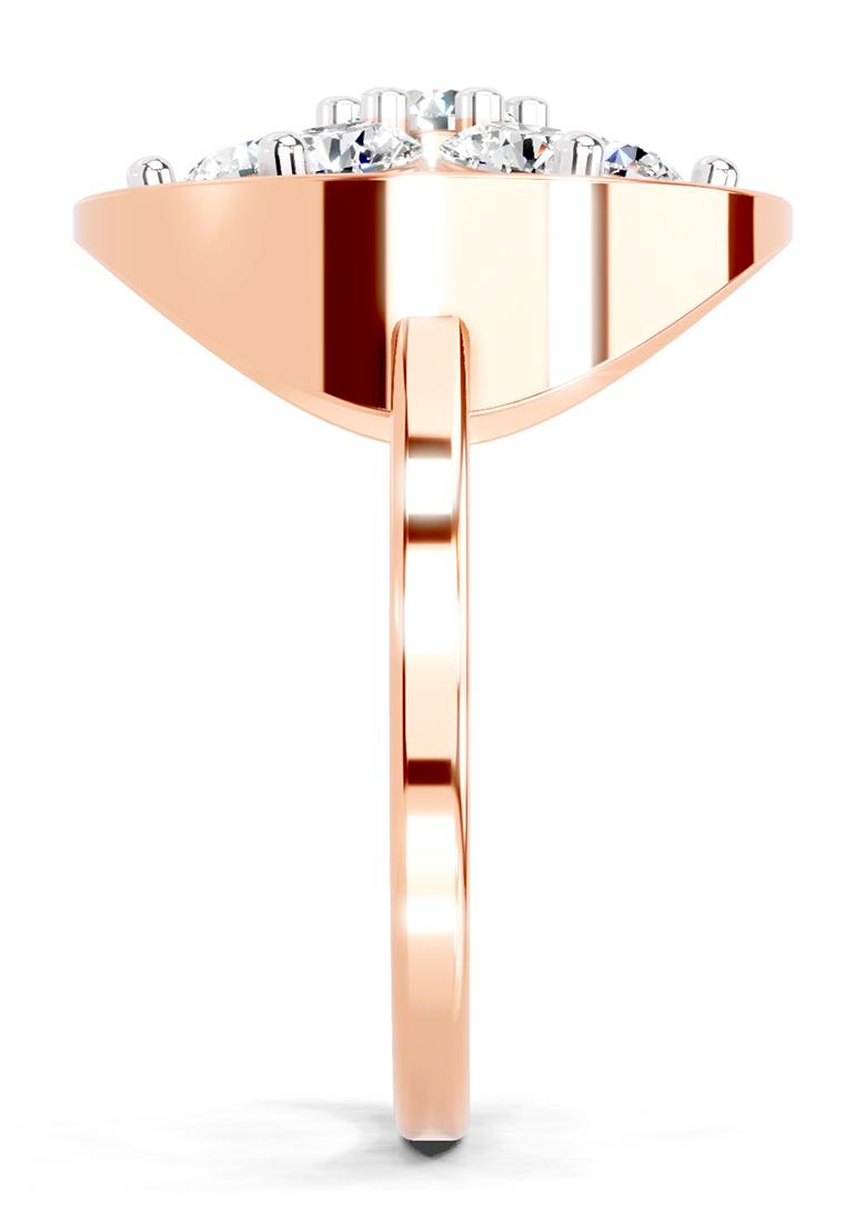 14Kt Rose Gold Lab Grown Diamond 0.76 Ct Round Shape Diamond Flower Ring for Women