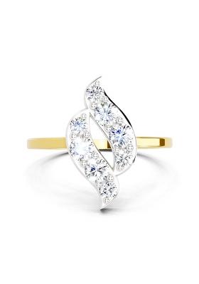 14Kt Yellow Gold Lab Grown Diamond 0.6 Ct Round Shape Diamond Ring for Women
