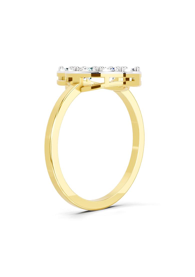 14Kt Yellow Gold Lab Grown Diamond 0.6 Ct Round Shape Diamond Ring for Women