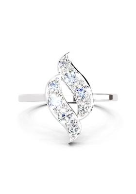 14Kt White Gold Lab Grown Diamond 0.6 Ct Round Shape Diamond Ring for Women