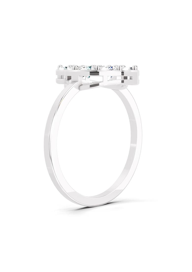 14Kt White Gold Lab Grown Diamond 0.6 Ct Round Shape Diamond Ring for Women