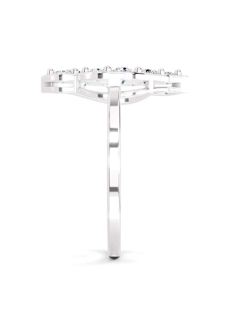 14Kt White Gold Lab Grown Diamond 0.6 Ct Round Shape Diamond Ring for Women