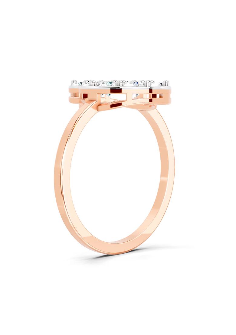 14Kt Rose Gold Lab Grown Diamond 0.6 Ct Round Shape Diamond Ring for Women