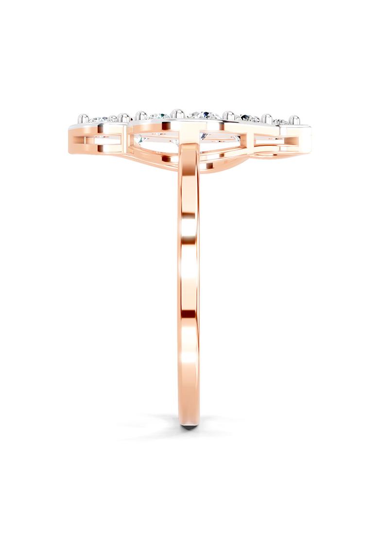 14Kt Rose Gold Lab Grown Diamond 0.6 Ct Round Shape Diamond Ring for Women