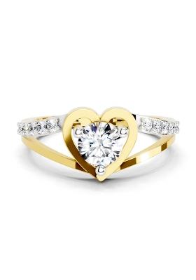 14Kt Yellow Gold Lab Grown Diamond 0.67 Ct IGI Cerified Heart Round Shape Diamond Ring for Women