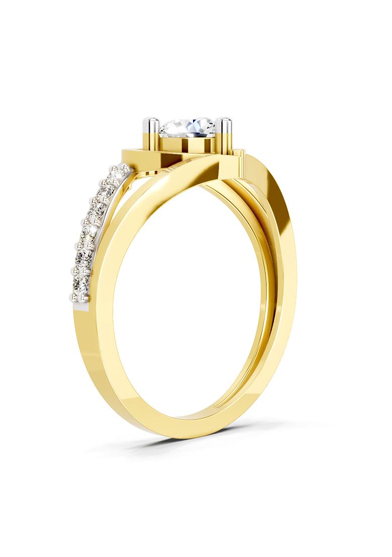 14Kt Yellow Gold Lab Grown Diamond 0.67 Ct IGI Cerified Heart Round Shape Diamond Ring for Women