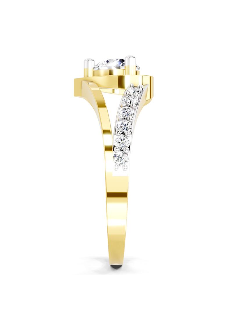 14Kt Yellow Gold Lab Grown Diamond 0.67 Ct IGI Cerified Heart Round Shape Diamond Ring for Women