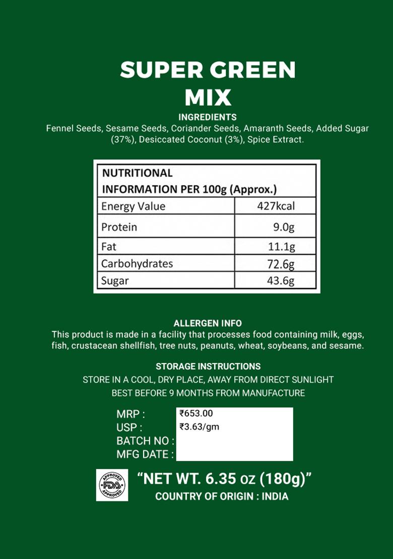 Super Green Mix 6.35 oz (180 g) - Indya