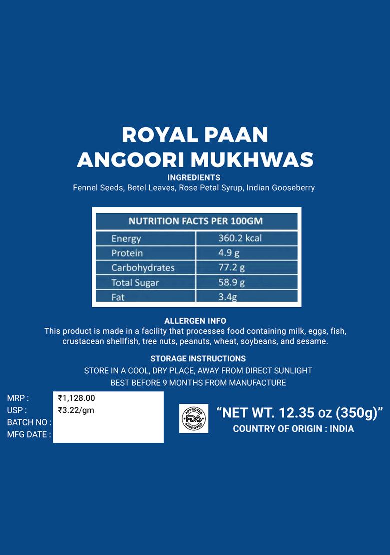 Royal Paan Angoori Mukhwas 12.35 oz (350 g) - Indya