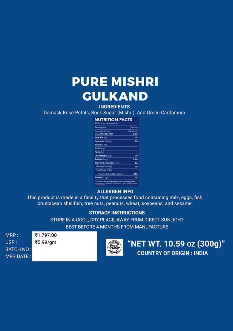 Pure Mishri Gulkand 10.59 oz (300 g) - Indya