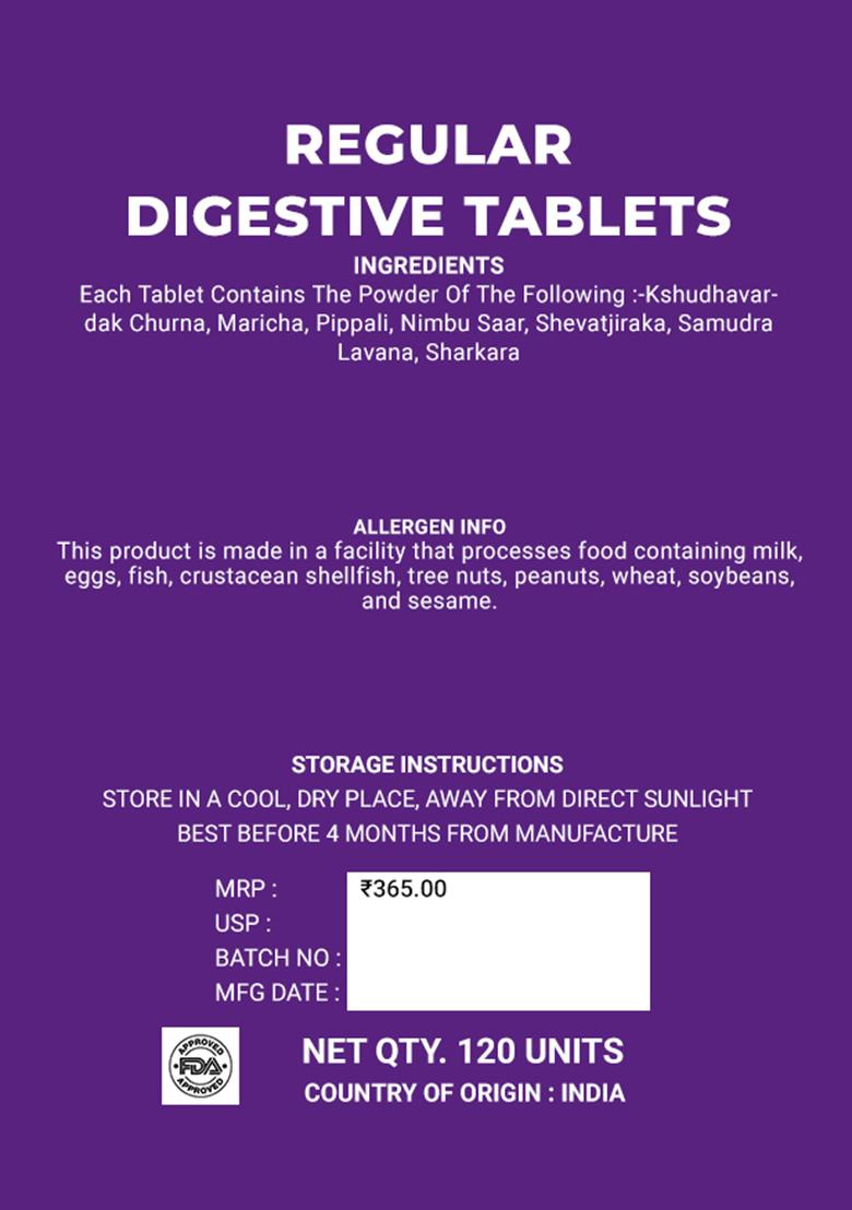 Regular Digestive Tablets 120 unit - Indya