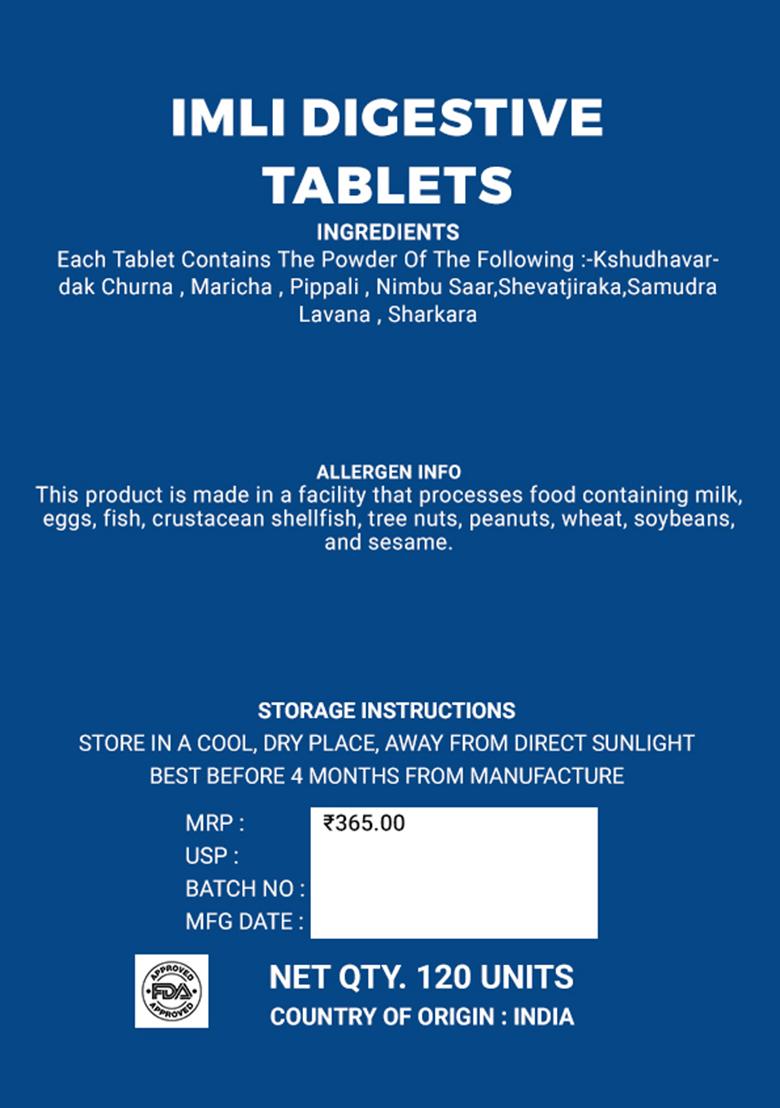 Imli Digestive Tablets 120 unit - Indya