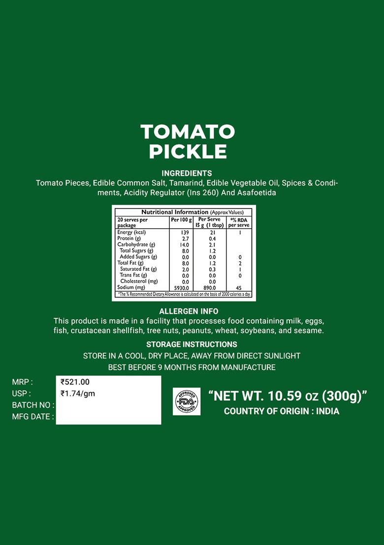Tomato Pickle - Traditional 10.59 oz (300 g) - Indya