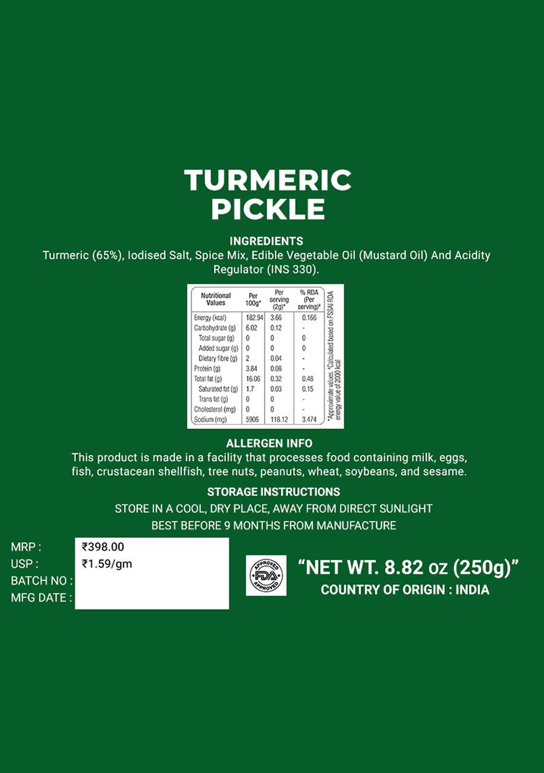 Turmeric Pickle - Uttarakhandi Organic 8.82 oz (250 g) - Indya