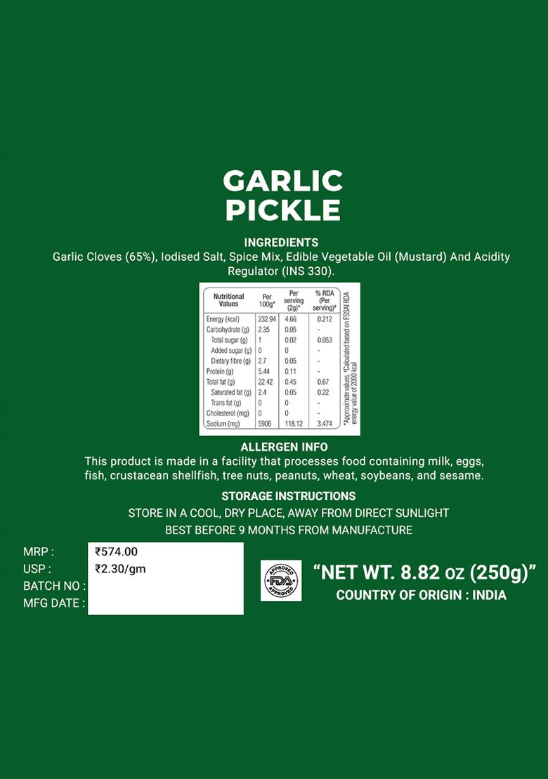 Garlic Pickle - Himachali Style 8.82 oz (250 g) - Indya