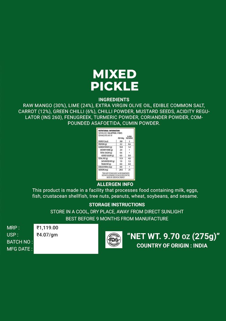 Mixed Pickle - Olive Oil Blend 9.7 oz (275 g) - Indya