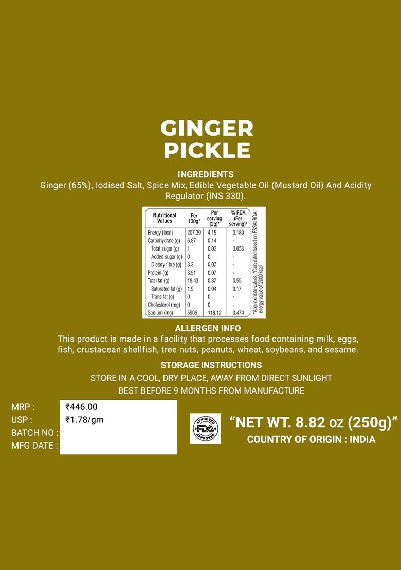 Ginger Pickle - Himachali Organic 8.82 oz (250 g) - Indya