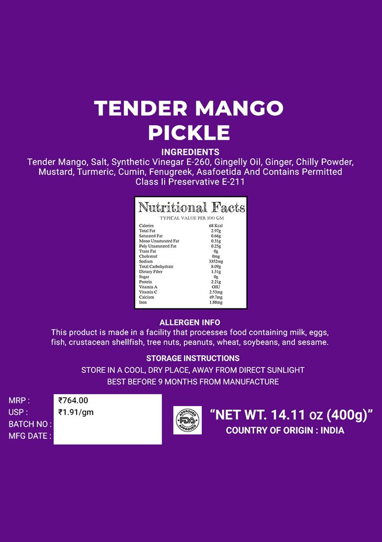 Tender Mango Pickle - Nutty Flavour 14.11 oz (400 g) - Indya