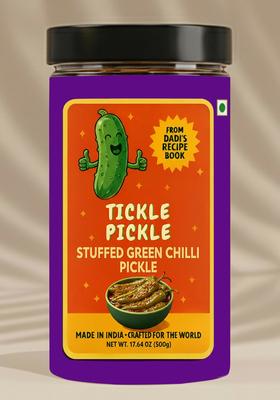 Stuffed Green Chilli Pickle - Mustard Oil 17.64 oz (500 g)