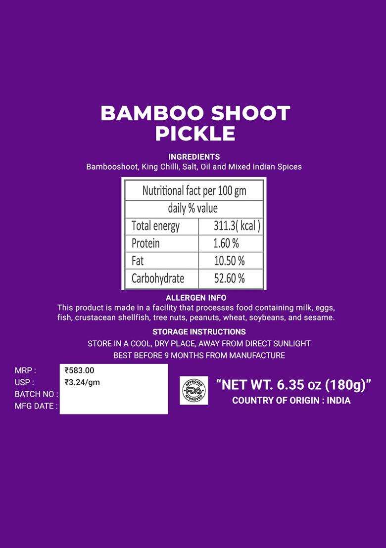 Bamboo Shoot Pickle - With King Chilli 6.35 oz (180 g) - Indya