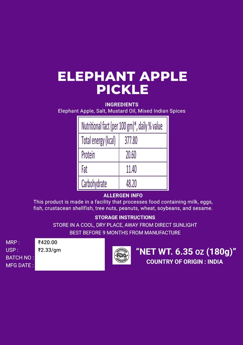 Elephant Apple Pickle 6.35 oz (180 g) - Indya