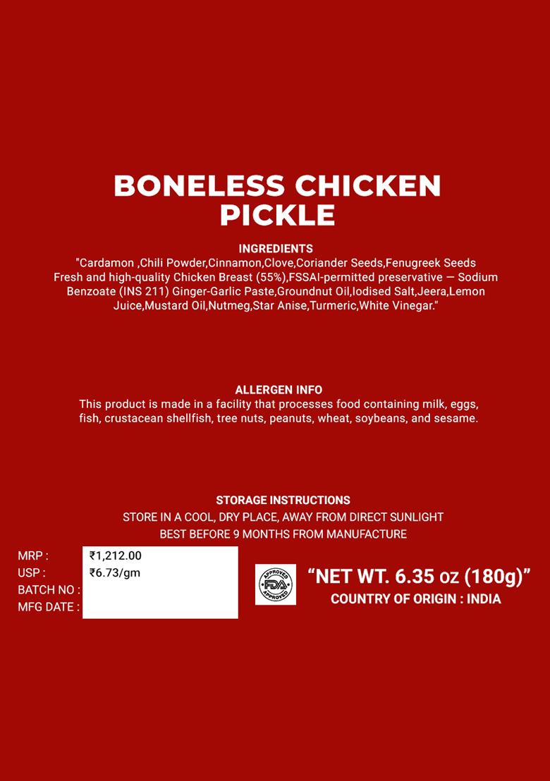 Chicken Pickle Boneless 6.35 oz (180 g) - Indya