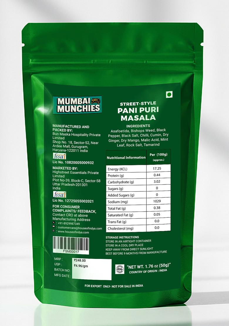 Street Style Pani Puri Masala 1.76 oz (50 g) - Indya
