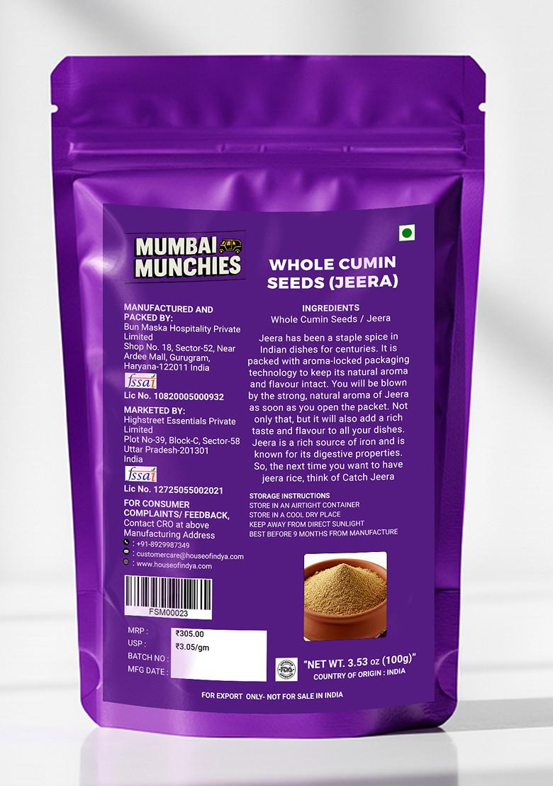 Whole Cumin Seeds (Jeera) 3.53 oz (100 g) - Indya