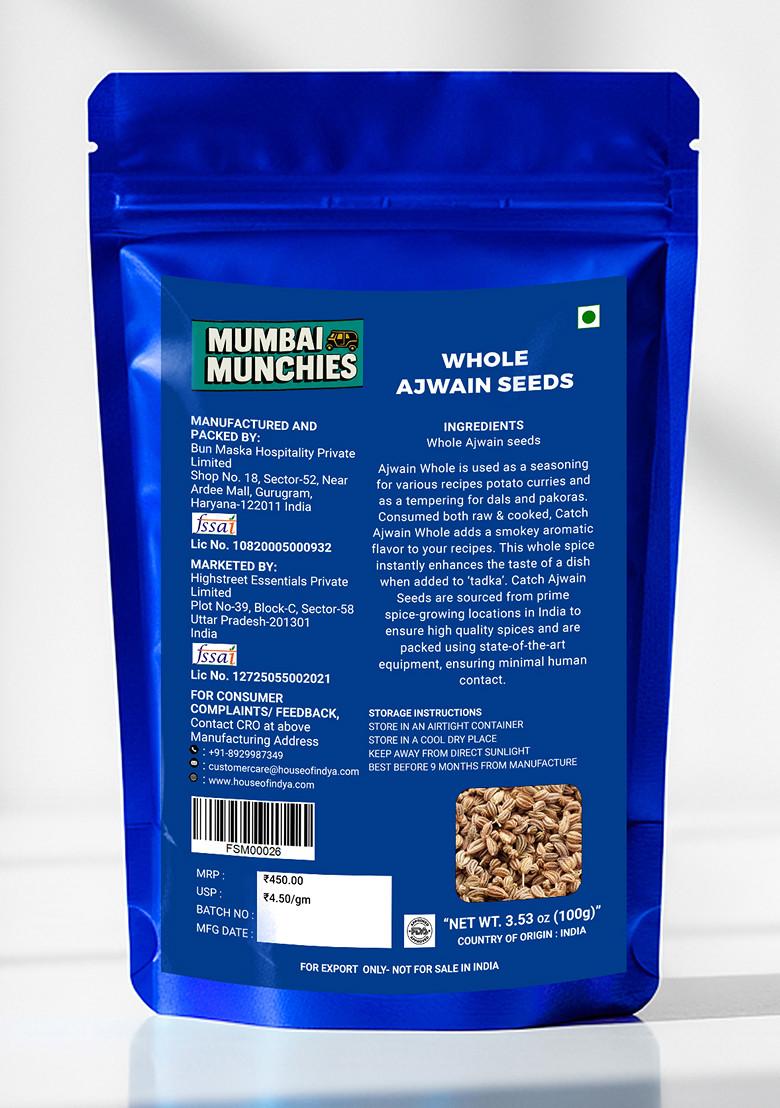 Whole Ajwain Seeds 3.53 oz (100 g) - Indya