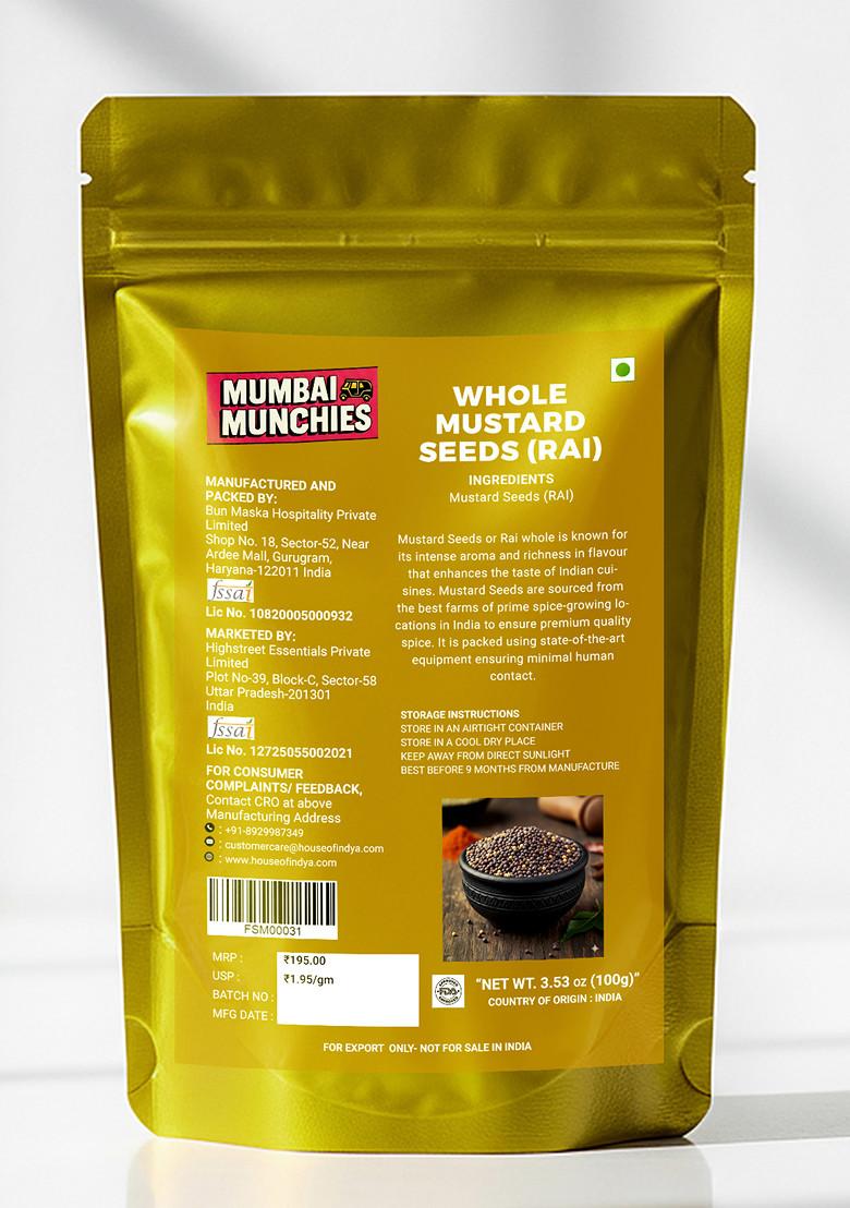 Whole Mustard Seeds (Rai) 3.53 oz (100 g) - Indya